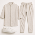 Ανδρικό Σετ Μαο Πουκάμισο & Jogger Παντελόνι Loose Fit