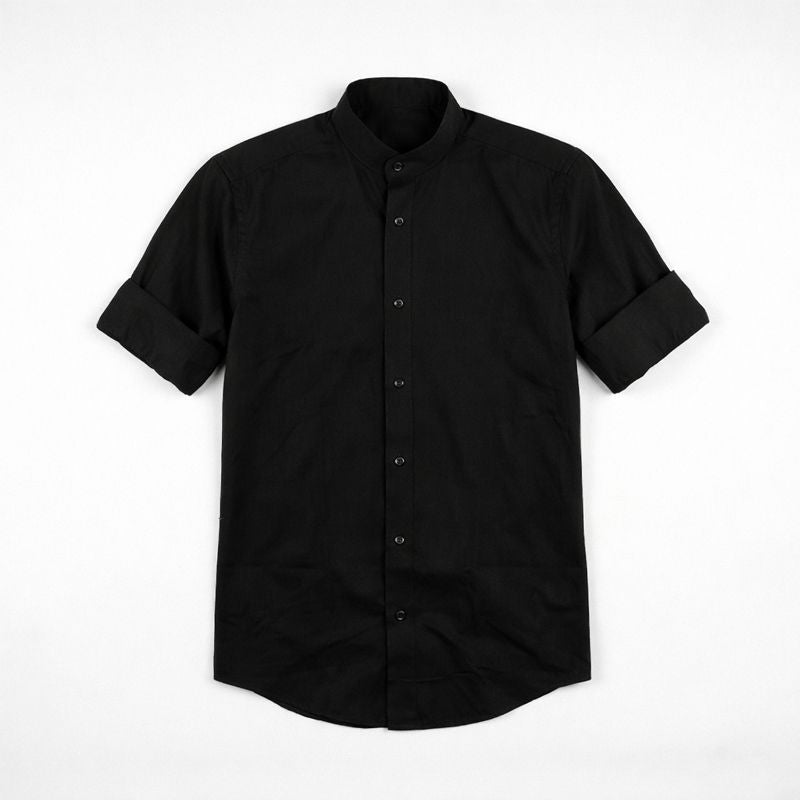 Ανδρικό Πουκάμισο μακρυμάνικο με Mao Γιακά – Slim Fit