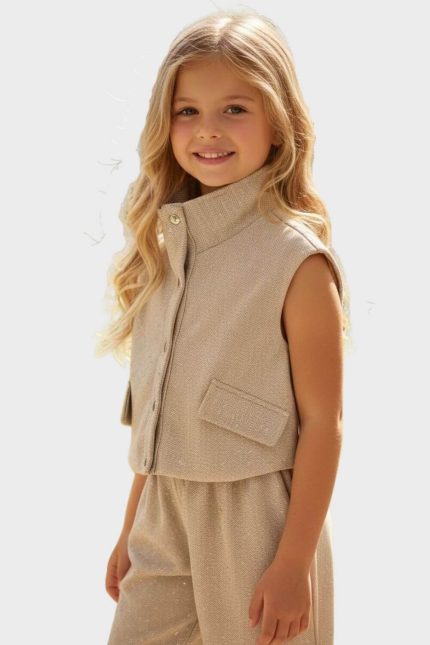 Elvira Σετ Γιλέκο & Παντελόνι μπεζ