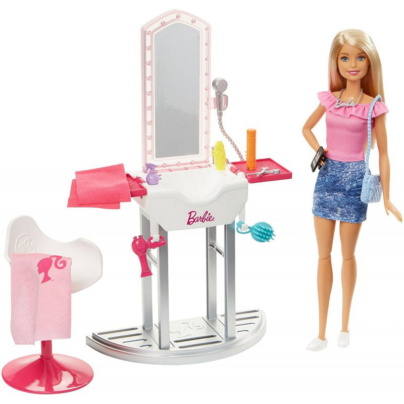 Mattel Barbie Δωμάτιο Με Κούκλα Ξανθιά, Σαλόνι Ομορφιάς DVX51 / FJB36