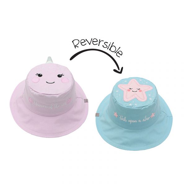 FlapJackKids  Καπέλο Διπλής Όψης UPF 50+ Narwhal/Starfish (Cotton) FJKSH808