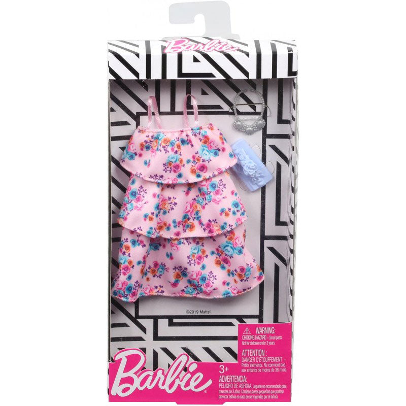 Mattel Barbie Fashion Βραδινά Σύνολα Pink Floral Party Dress Ροζ Φόρεμα Με 2 Αξεσουάρ FND47 / GHW80