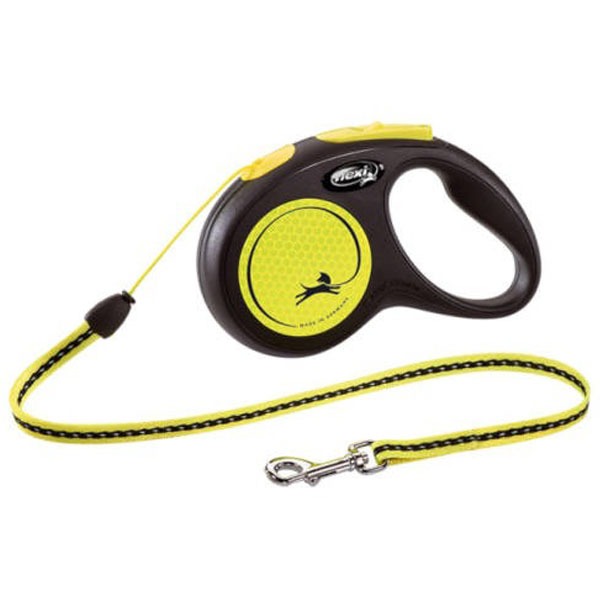 Flexi Neon Κορδόνι Κίτρινο - Medium 5 μέτρα, έως 20kg + Δώρο 2 Μπολ Φαγητού Νερού Αξίας 12,00€