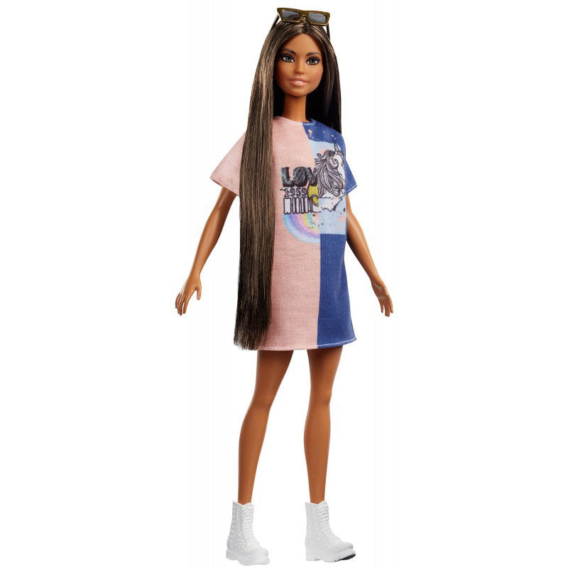 Mattel Barbie Fashionistas 103 Φόρεμα – Πουλόβερ Ροζ – Μπλε Love 1959 FBR37 / FXL43