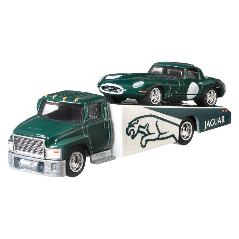 Mattel Hot Wheels Jaguar Lightweight E-Type And Carry On Premium Collector FYT13
