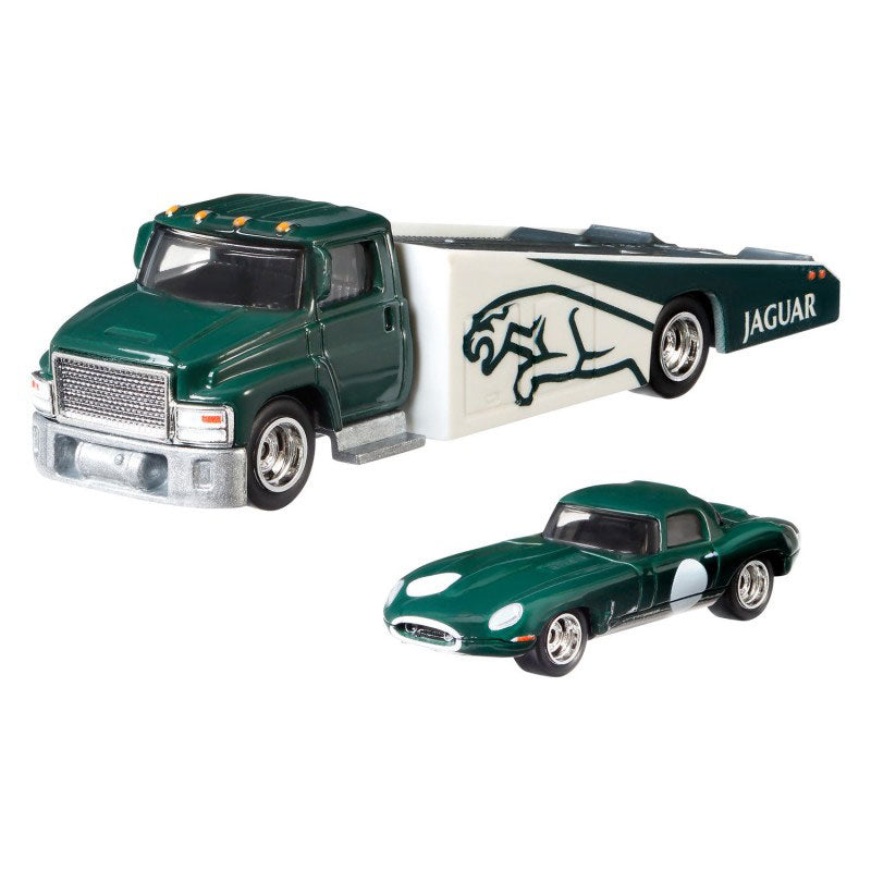 Mattel Hot Wheels Jaguar Lightweight E-Type And Carry On Premium Collector FYT13