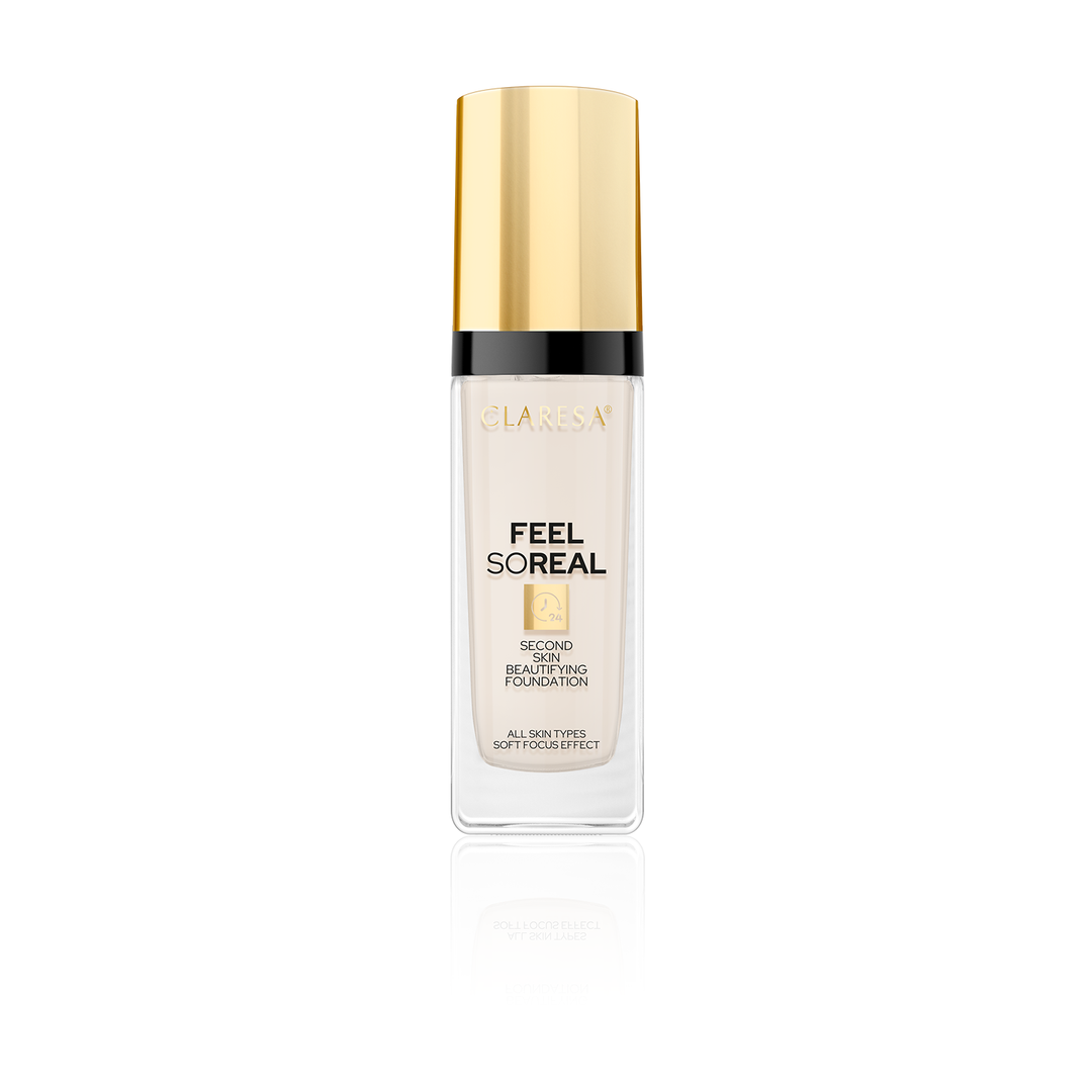 Claresa | FEEL SO REAL Second Skin Beautifying Foundation No 01 Fair-Light (34g) | CFSRSSBF01