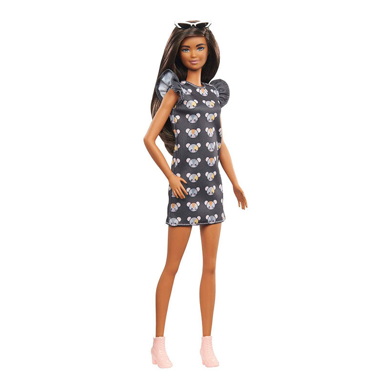 Mattel Barbie Fashionistas Κούκλα Num 140 Original Μελαχρινή Κούκλα Με Φόρεμα Mouse FBR37 / GHW54