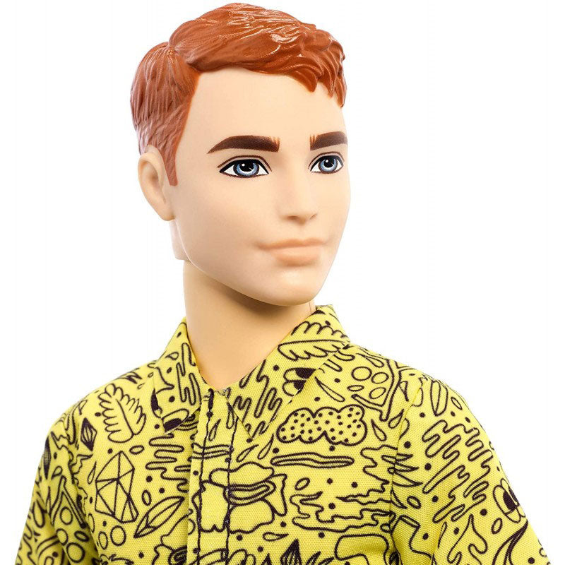 Mattel Barbie Ken Fashionistas Κούκλα Με Κίτρινη Μπλούζα Και Κόκκινα Μαλλιά 139 DWK44 / GHW67
