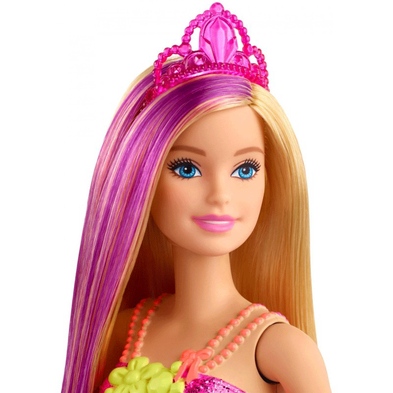 Mattel Barbie Dreamtopia Πριγκίπισσα Κούκλα Με Ξανθά Μαλλιά Και Μωβ Ανταύγεια GJK12 / GJK13