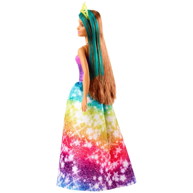 Mattel Barbie Dreamtopia Πριγκίπισσα Κούκλα Με Καστανά Μαλλιά Και Πράσινη Ανταύγεια GJK12 / GJK14