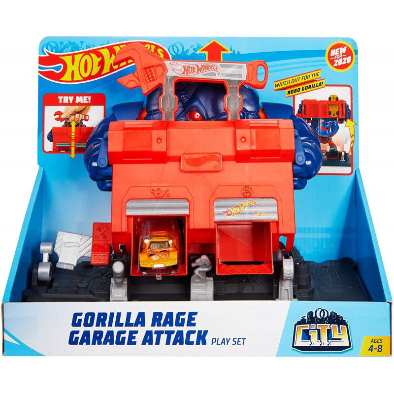 Mattel Hot Wheels Gorilla Rage Garage Attack Play Set Οργή Του Γορίλα GJK89