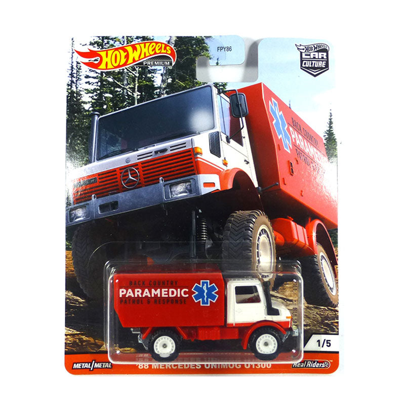 Mattel Hot Wheels Car Culture Wild Terrain Real Riders Mercedes-Benz Unimog U 1300 (1988) GJP90