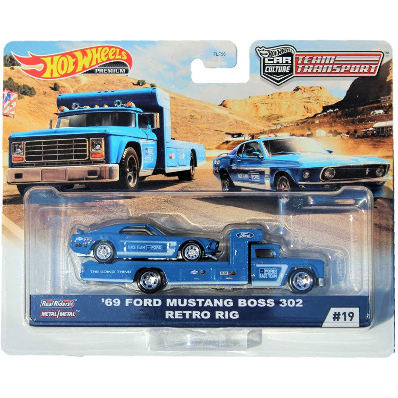 Mattel Hot Wheels 2020 Team Transport Release H – 69 Ford Mustang Boss 302 Retro Rig 19 GJT38