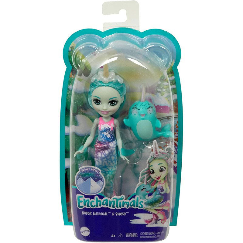 Mattel Enchantimals Naddie Narwhal Κούκλα Και Sword Ζωάκι Φιλαράκι Κούκλες FNH22 / GJX41