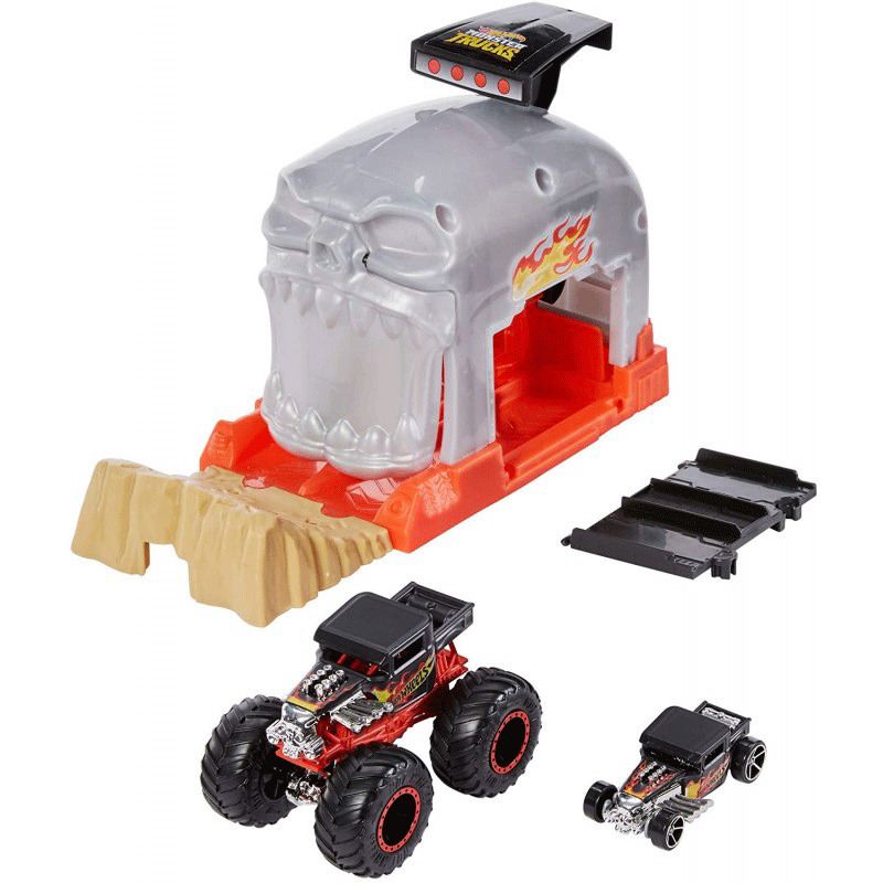 Mattel Hot Wheels Monster Trucks Bone Shaker Νεκροκεφαλή Σετ Παιχνιδιού Εκτοξευτές GKY01 / GKY02  Copy