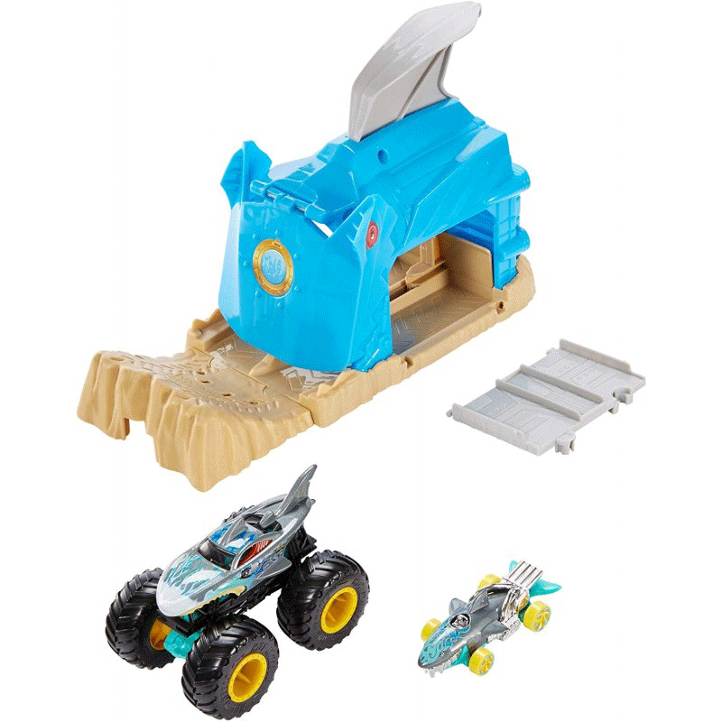 Mattel Hot Wheels Monster Trucks Shark Wreak Καρχαρίας Σετ Παιχνιδιού Εκτοξευτές GKY01 / GKY03