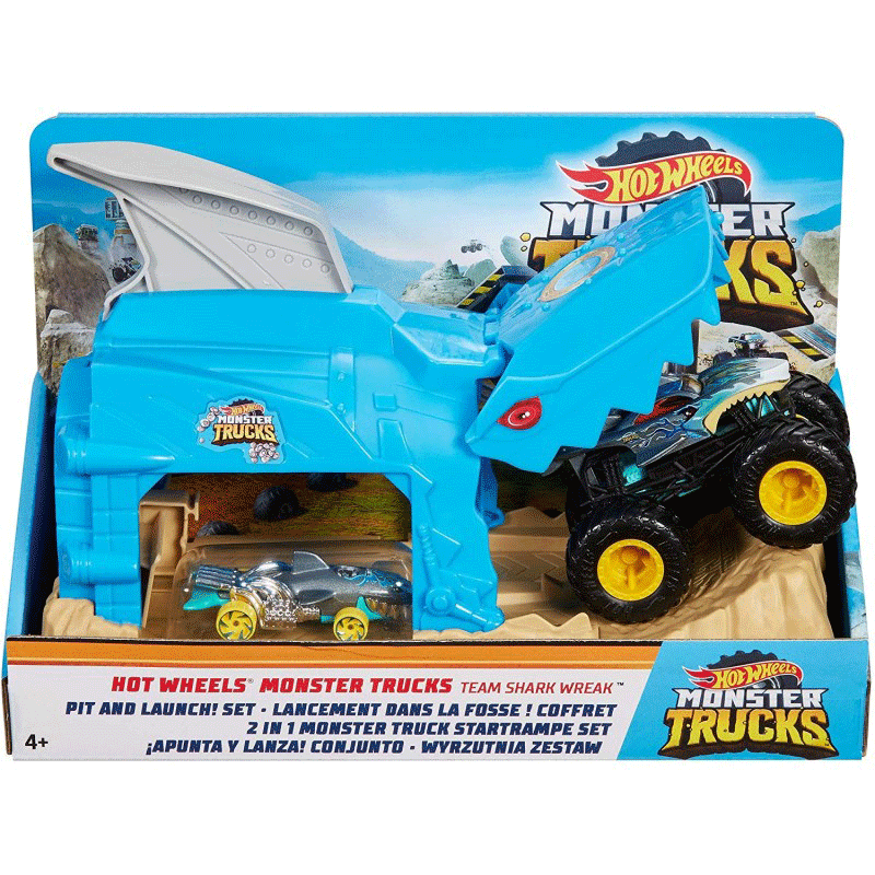 Mattel Hot Wheels Monster Trucks Shark Wreak Καρχαρίας Σετ Παιχνιδιού Εκτοξευτές GKY01 / GKY03
