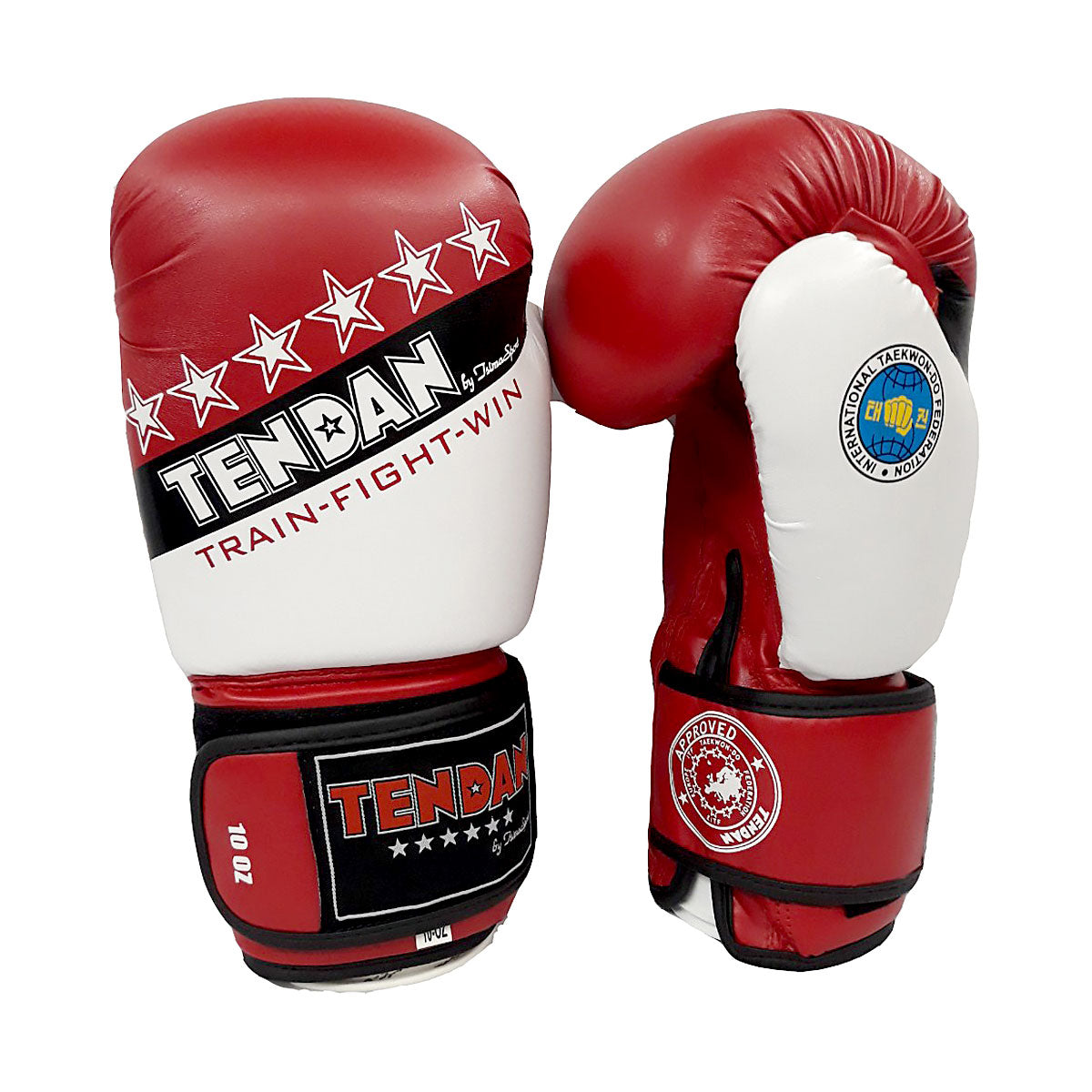 GLOVES E.I.T.F. PU 10oz APPROVED "STARS" RED/BLUE