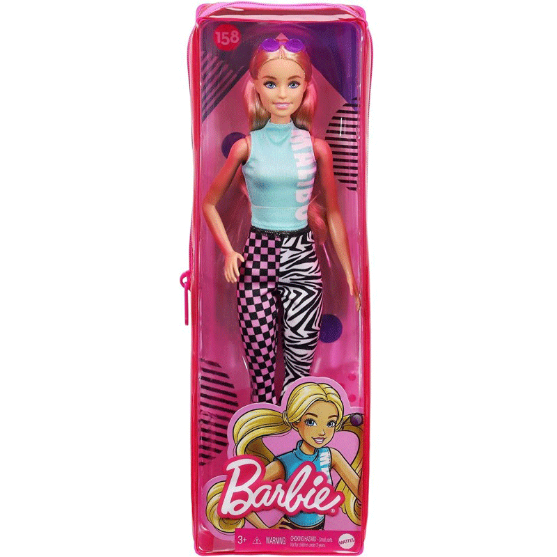 Mattel Barbie Fashionistas 158 Κούκλα Με Ξανθά Μαλλιά Με Φόρεμα Και Κολάν Malibu FBR37 / GRB50