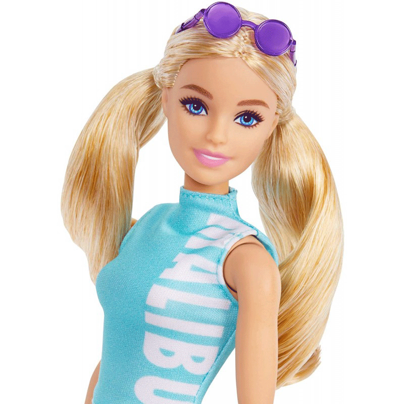 Mattel Barbie Fashionistas 158 Κούκλα Με Ξανθά Μαλλιά Με Φόρεμα Και Κολάν Malibu FBR37 / GRB50