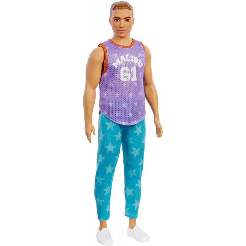Mattel Barbie Ken Fashionistas No.165 Κούκλα Με Μωβ Μπλούζα Malibu DWK44 / GRB89