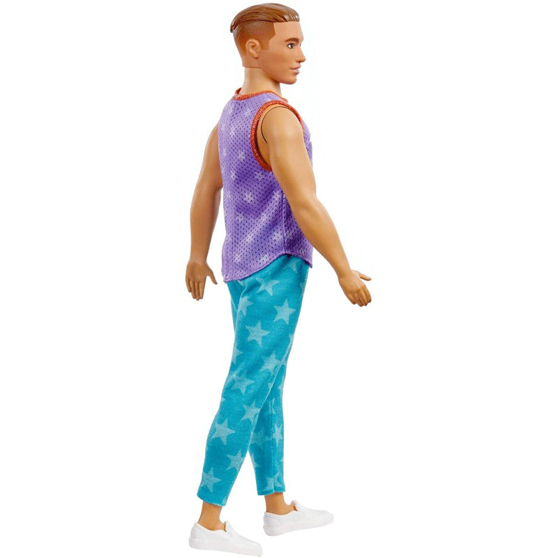 Mattel Barbie Ken Fashionistas No.165 Κούκλα Με Μωβ Μπλούζα Malibu DWK44 / GRB89