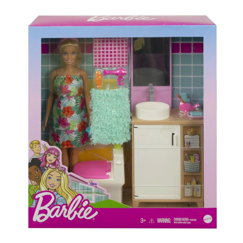 Mattel Barbie Δωμάτιο Με Κούκλα – Μπάνιο GTD87 / GRG87