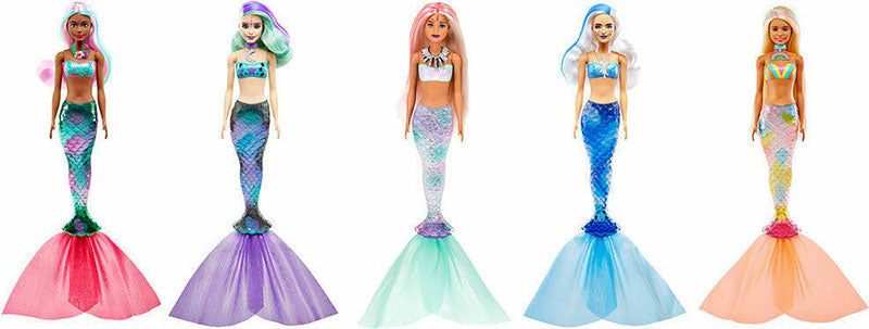 Mattel Barbie Color Reveal Wave 4 Γοργόνα Κούκλα Με 7 Εκπλήξεις GTP43