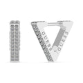 GUESS STEEL CRAZY EARRINGS JUBE03306JWRHT/U Σκουλαρίκια Ασημένια Τρίγωνα Με Πέτρες