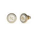 GUESS STEEL DREAMING GUESS JUBE03123JWYGWHT/U Χρυσά Σκουλαρίκια Δίχρωμα Με Λογότυπο