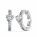 GUESS STEEL HUGGIE ME JUBE03144JWRHT/U Ασημένιοι Κρίκοι Με Καρδιά Ζιργκόν