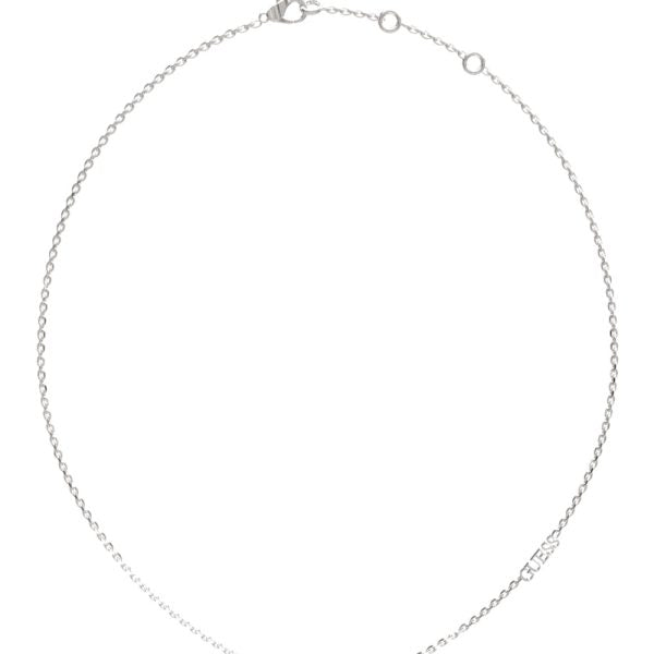 GUESS STEEL UNIQUE SOLITAIRE JUBN03398JWRHT/U Ασημένιο Κολιέ Με Σχέδιο Με Πέτρες