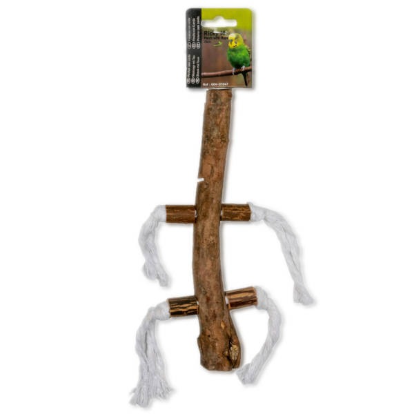 GigaBird Perch With Rope - Φυσικό Κλαδί Πτηνών Με Σχοινιά 25cm