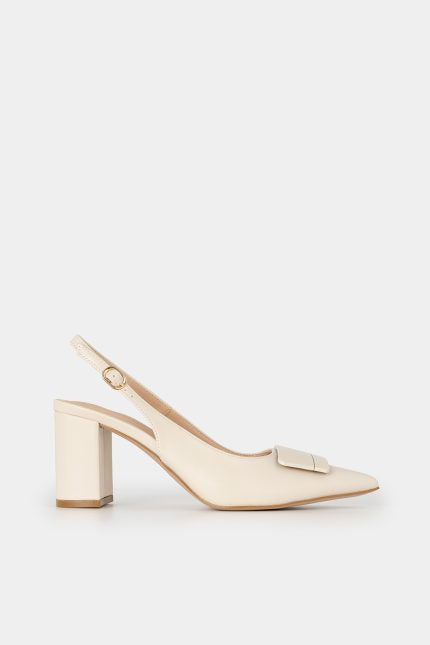 Arelia Slingback Γόβα με Αγκράφα Μπεζ