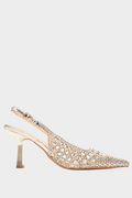 Γόβα Slingback Ψάθα Χρυσή