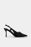 Γόβες Selena slingback μαύρο με φιόγκο