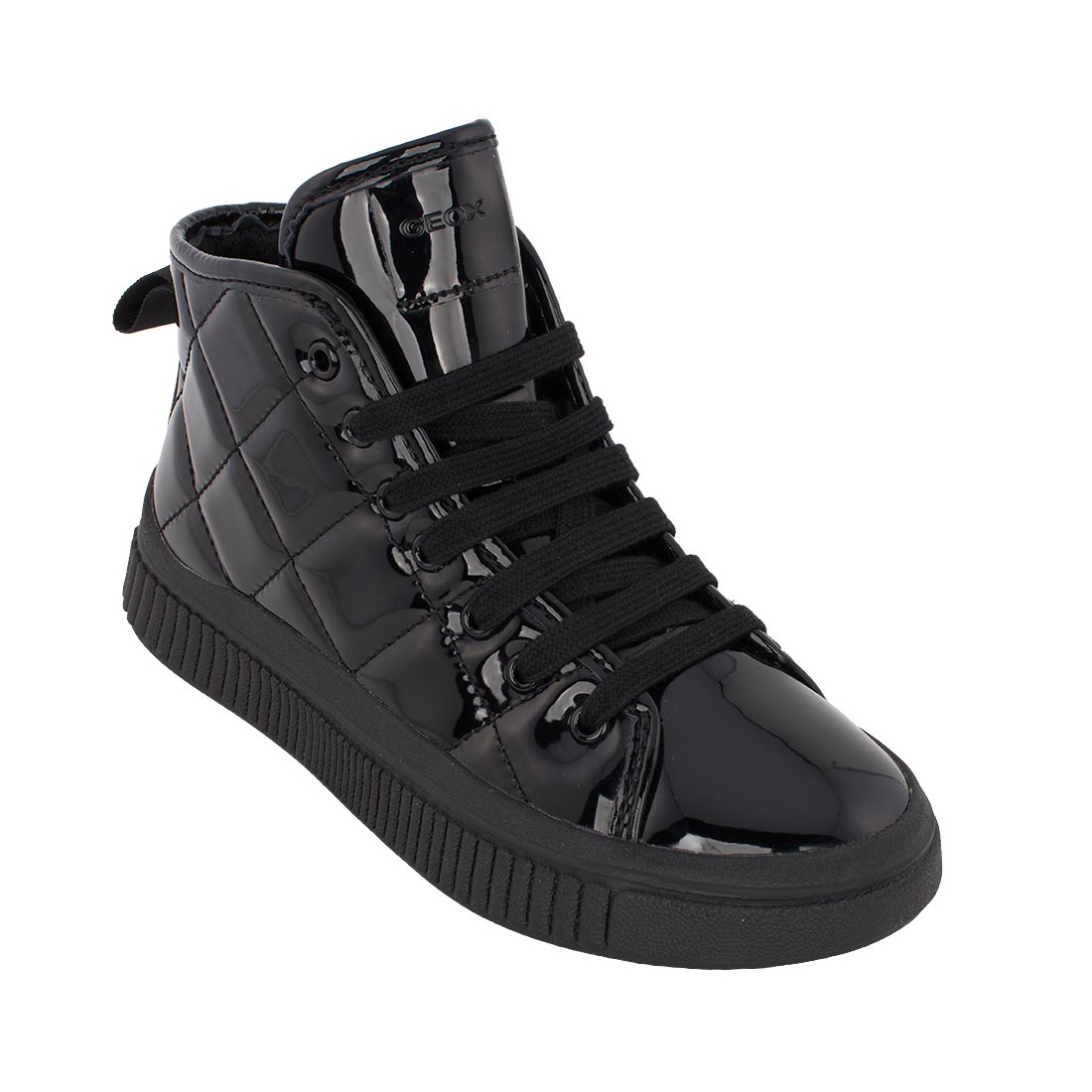 Geox J LAQUINNY J56M3F 000HH C9999 Μποτάκι για κορίτσι δερμάτινο Λουστρίν Μαύρο
