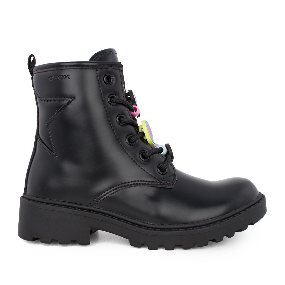 Geox J CASEY G. J9420G 000CN C9240 Μποτάκι για κορίτσι δερμάτινο Μαύρο