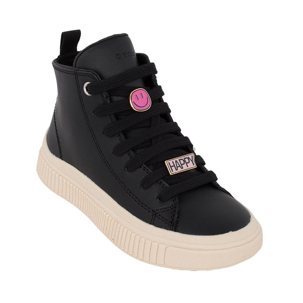 Geox LAQUINNY GIRL J66M3A 000BC C9999 Μποτάκι Happy  για κορίτσι δερμάτινο Μαύρο