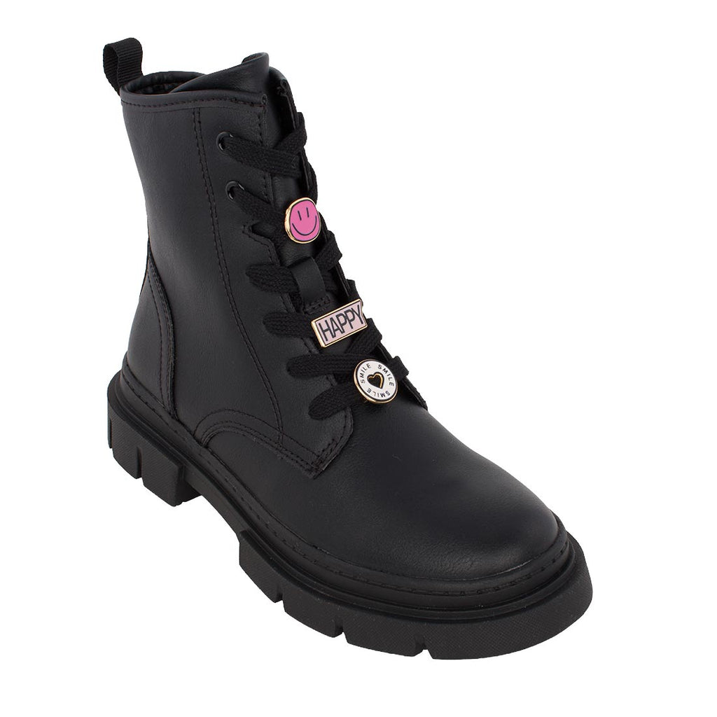 Geox J KARSYN G. J660KH 0003W C9999 Μποτάκι για κορίτσι δερμάτινο Μαύρο