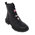 Geox J KARSYN G. J660KH 0003W C9999 Μποτάκι για κορίτσι δερμάτινο Μαύρο