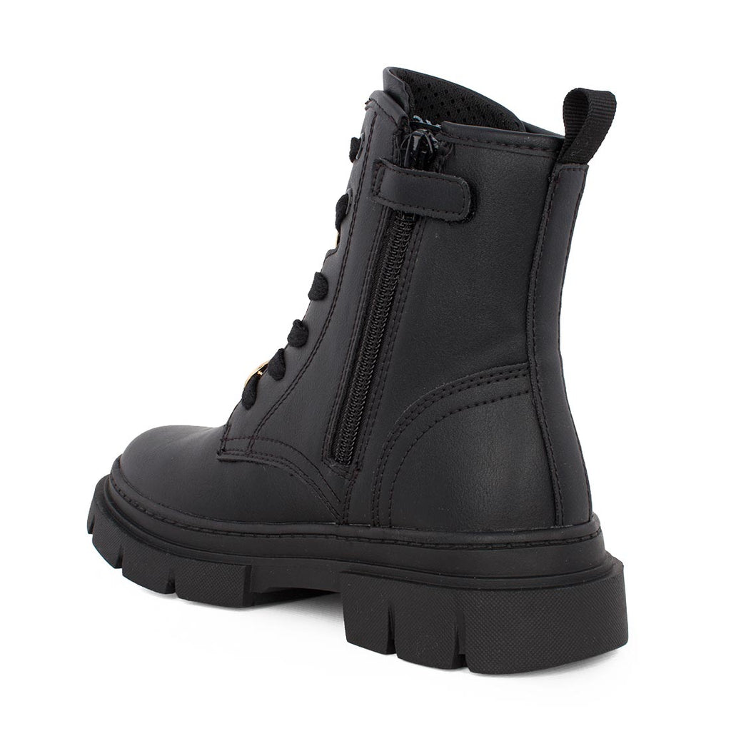 Geox J KARSYN G. J660KH 0003W C9999 Μποτάκι για κορίτσι δερμάτινο Μαύρο