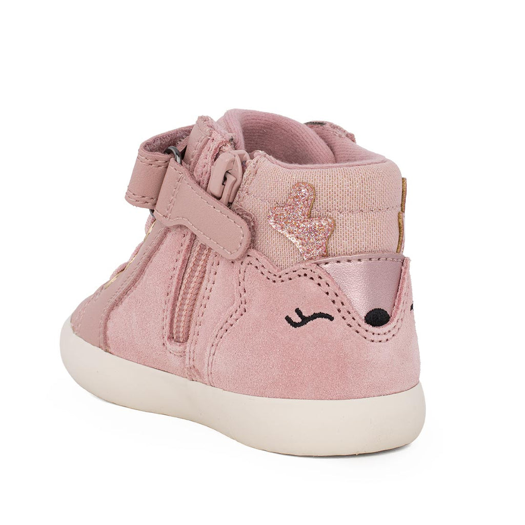 Geox GISLI BABY GIRL B661MA 022BC C8014 Μποτάκι για κορίτσι δερμάτινο Ροζ