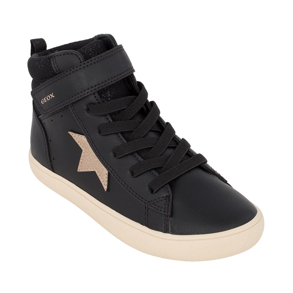 Geox J GISLI GIRL C J564NC 054AS C9BB5 Μποτάκι για κορίτσι δερμάτινο Μαύρο