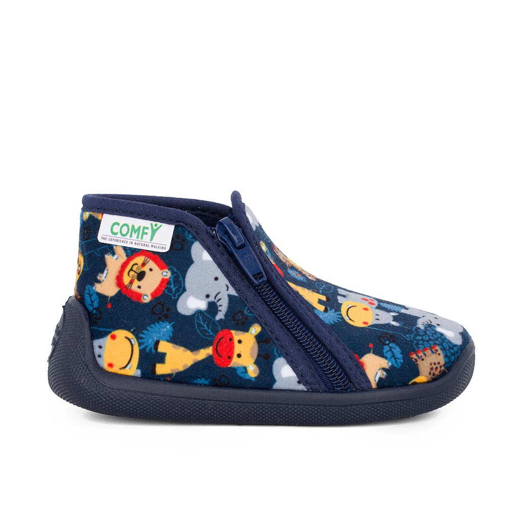 Comfy GRAFF1PVT-1711 Παντοφλάκι για αγόρι σε ύφασμα Πολύχρωμο-Μπλε