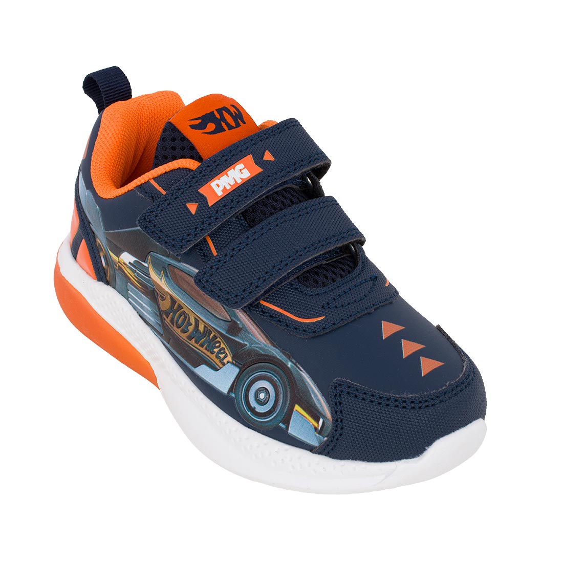 Primigi 2470711 Αθλητικό Hot Wheels με φωτάκια On/Off Hot  για αγόρι σε συνθετικό υλικό Πορτοκαλί-Μπλέ