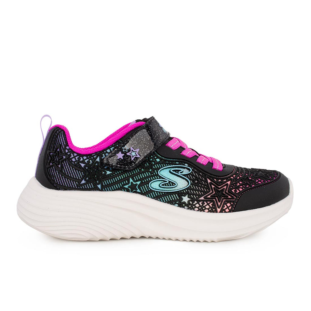 Skechers 303488L/BKMT Αθλητικό για κορίτσι σε συνθετικό οικολογικό δέρμα Πολύχρωμο-Μαύρο