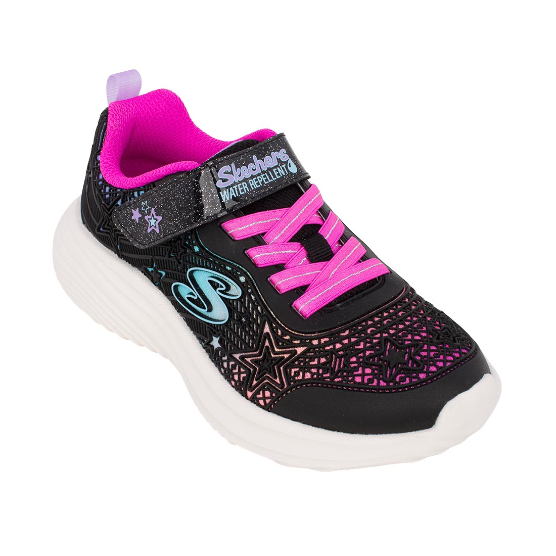 Skechers 303488L/BKMT Αθλητικό για κορίτσι σε συνθετικό οικολογικό δέρμα Πολύχρωμο-Μαύρο