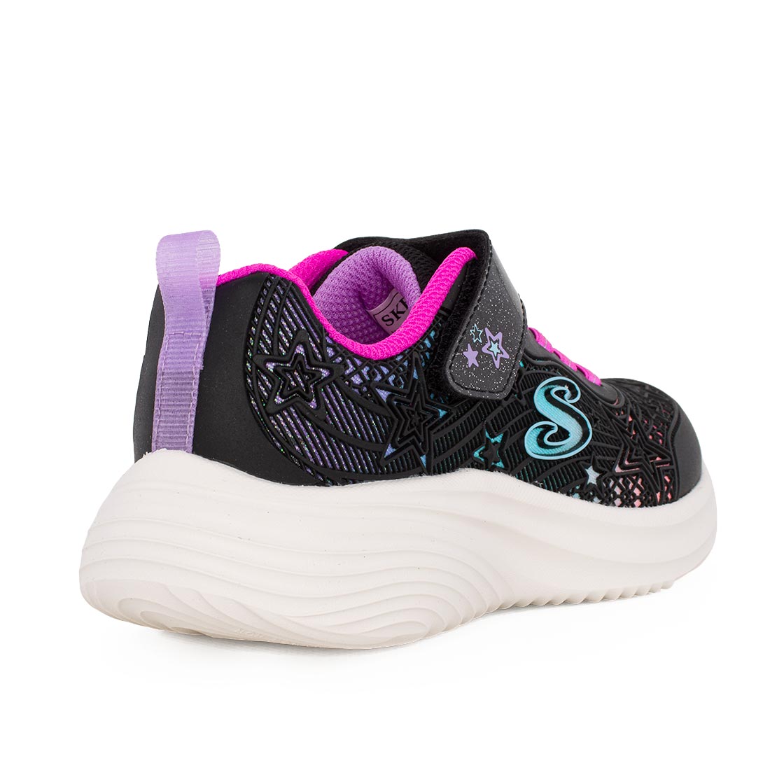 Skechers 303488L/BKMT Αθλητικό για κορίτσι σε συνθετικό οικολογικό δέρμα Πολύχρωμο-Μαύρο